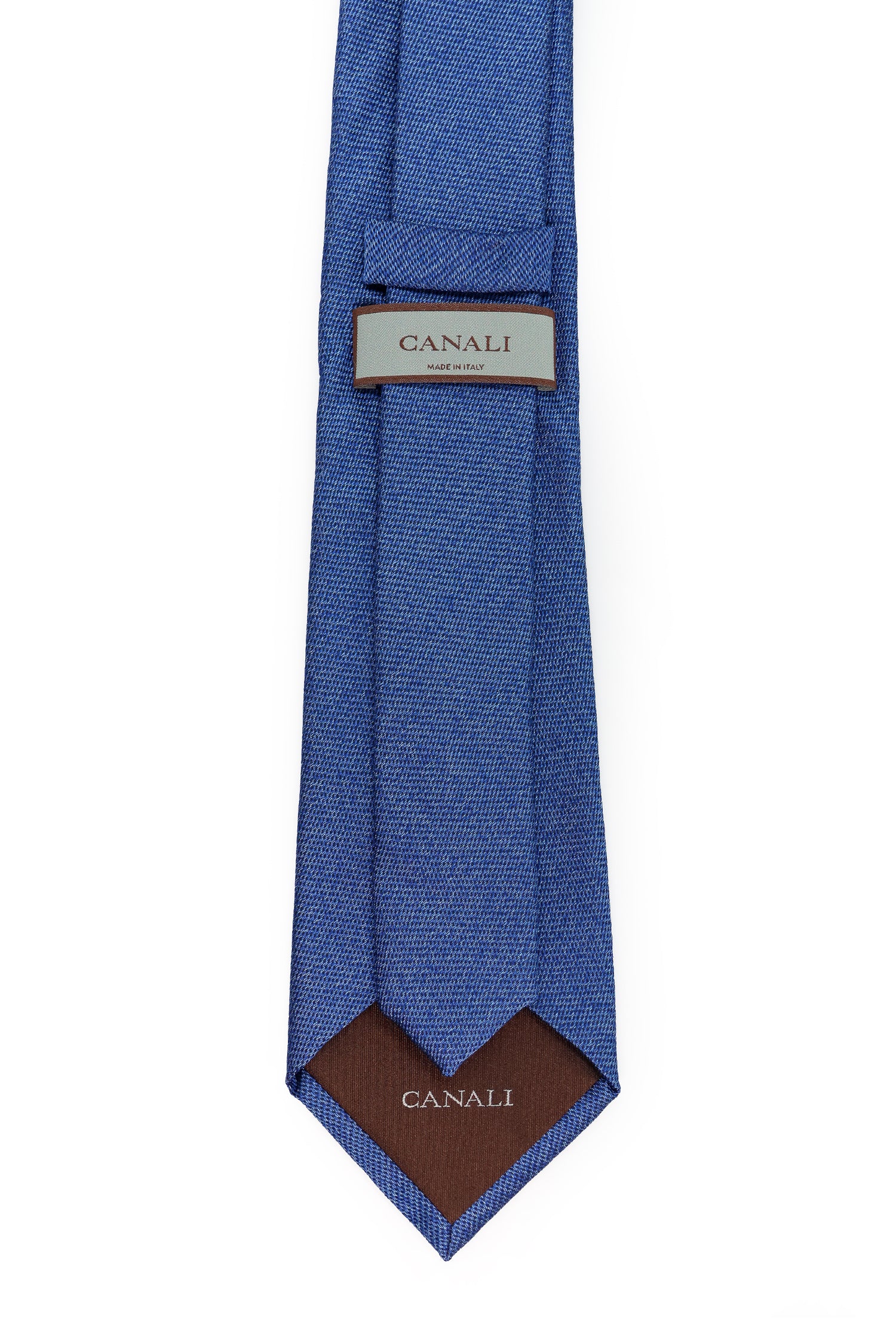 CANALI | Plain Textured Tie | Blue