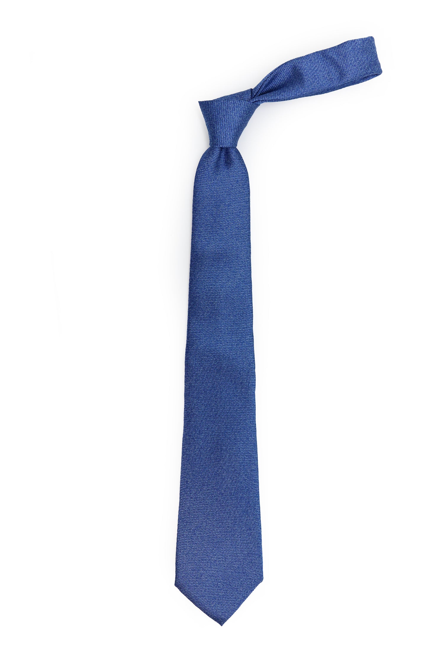 CANALI | Plain Textured Tie | Blue