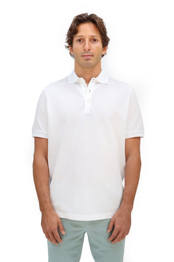 CANALI White 3-Button Polo