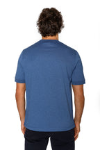CANALI | Cotton & Silk Crew Neck T-Shirt | Mid-Blue