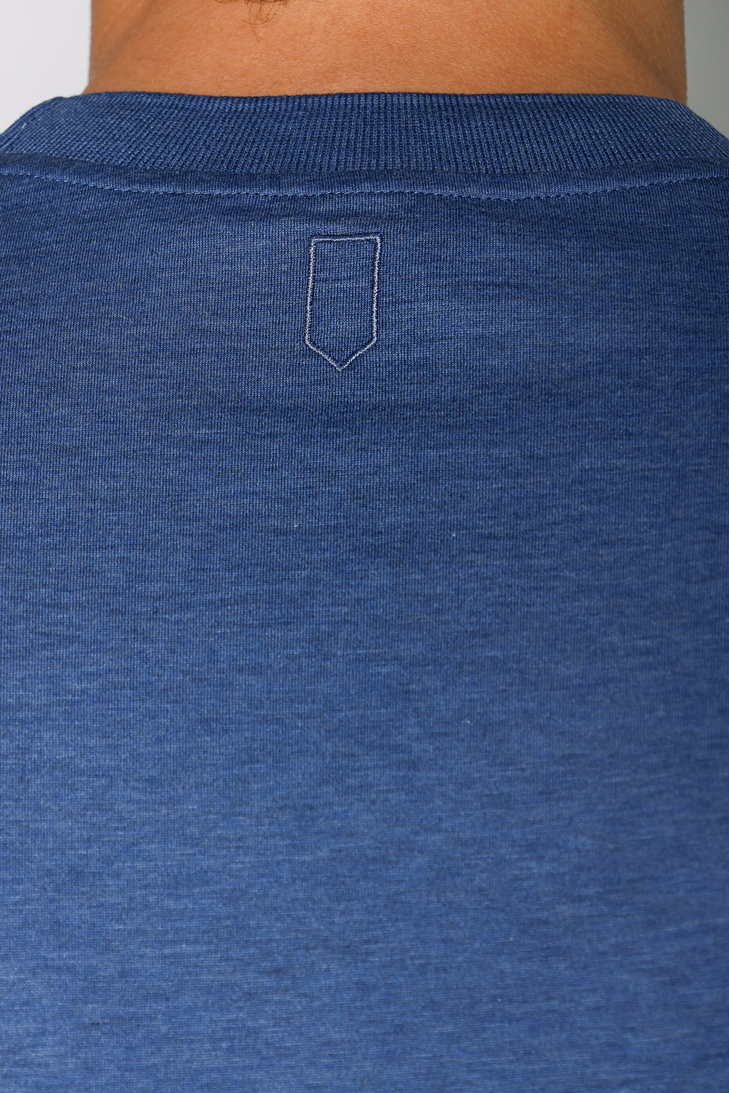 CANALI | Cotton & Silk Crew Neck T-Shirt | Mid-Blue