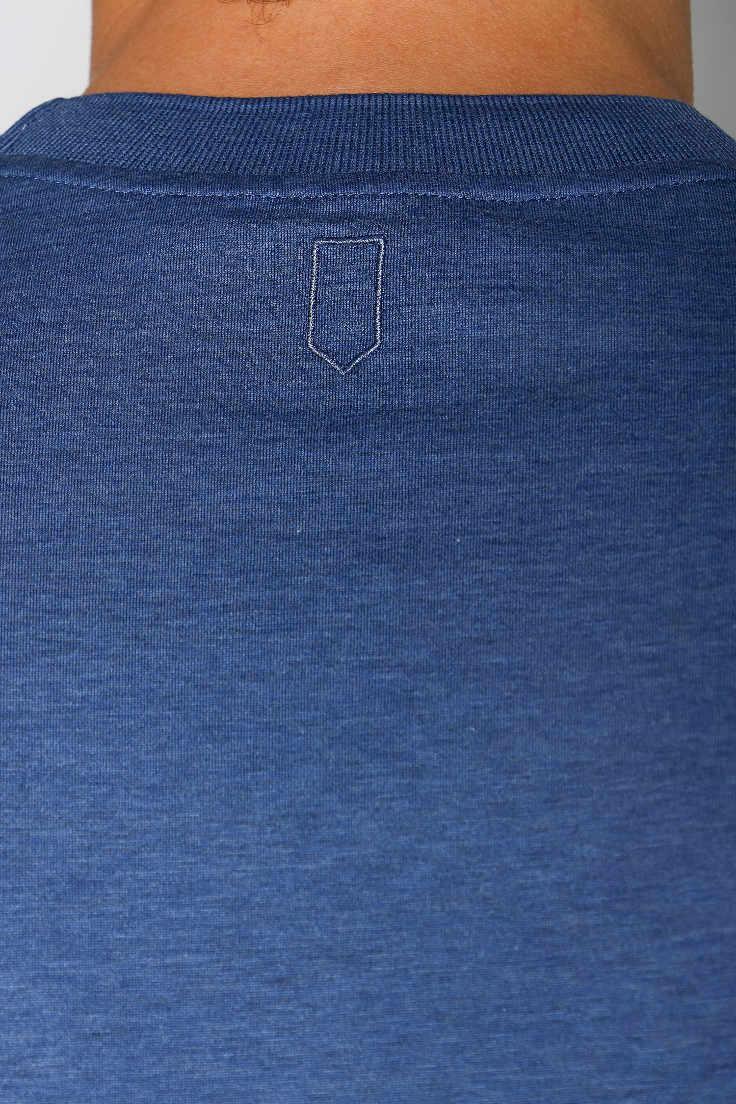 CANALI | Cotton & Silk Crew Neck T-Shirt | Mid-Blue