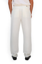 CANALI | Linen & Silk Drawstring Trousers | White