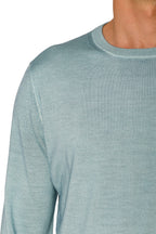 CANALI | Exclusive Wool-Silk Crew Neck Knit | Sea Foam