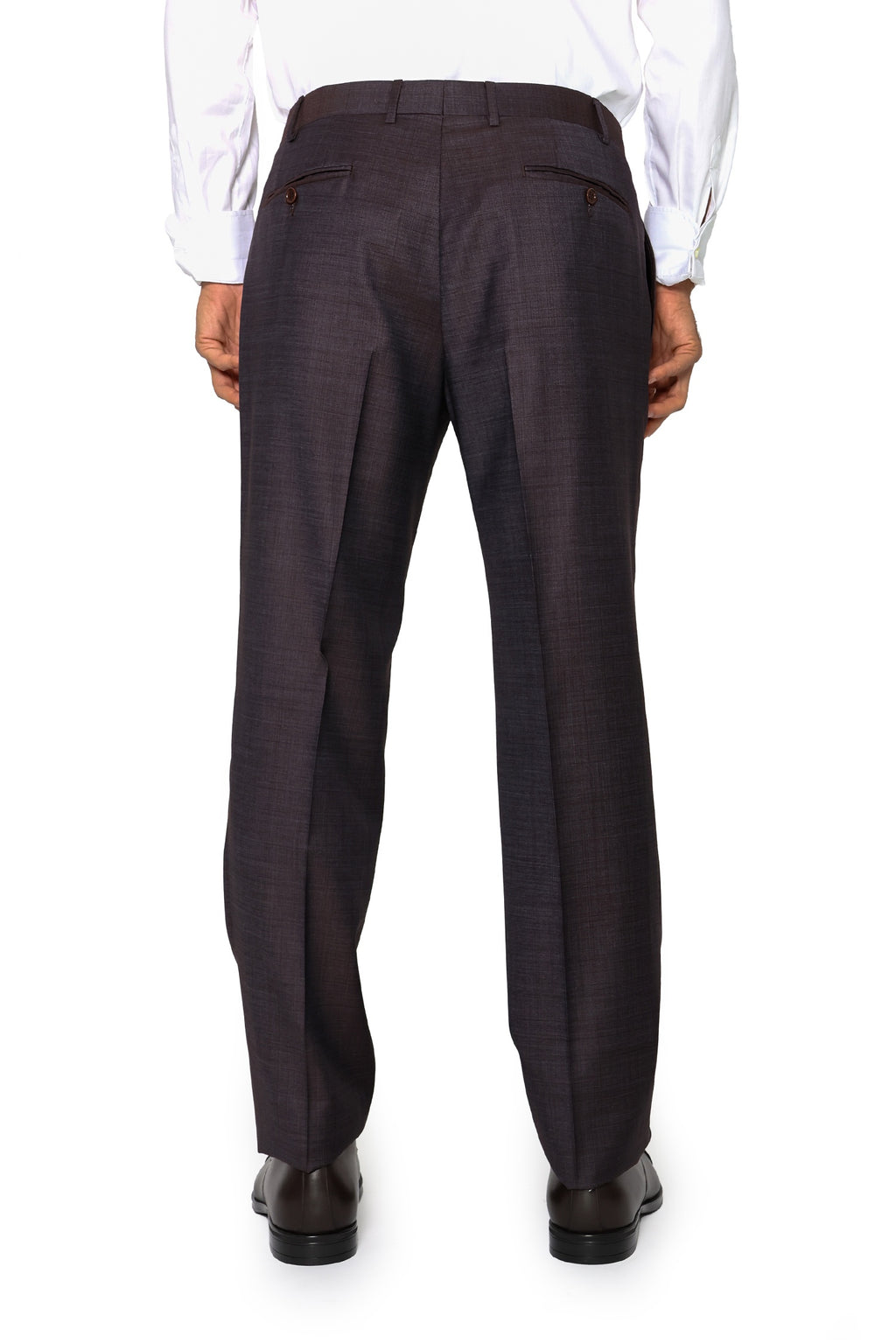 CANALI | Two-Tone 1 Pleat Trousers | Dark Brown