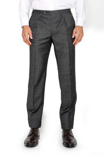 CANALI | Two-Tone 1 Pleat Trousers | Dark Grey