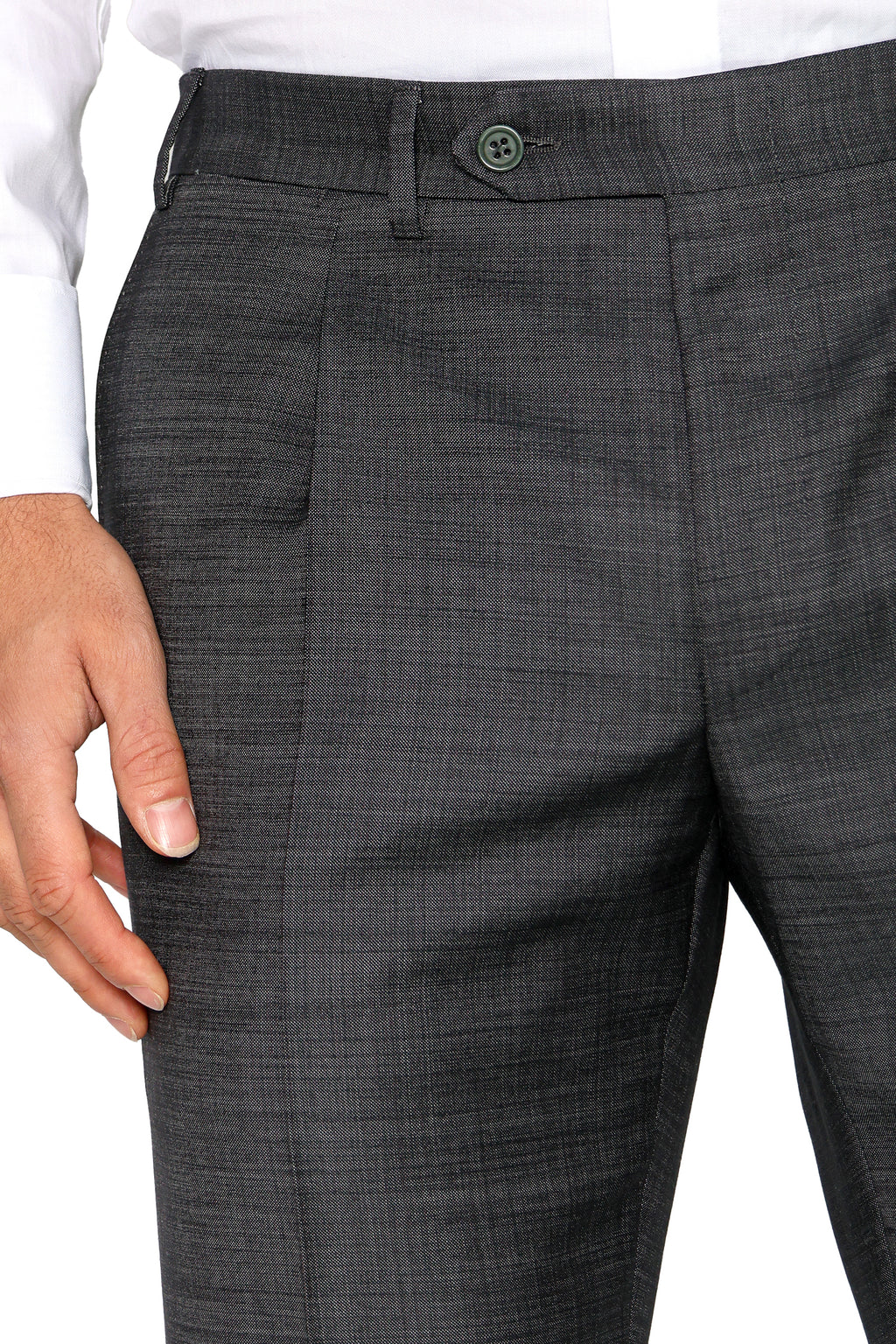 CANALI | Two-Tone 1 Pleat Trousers | Dark Grey