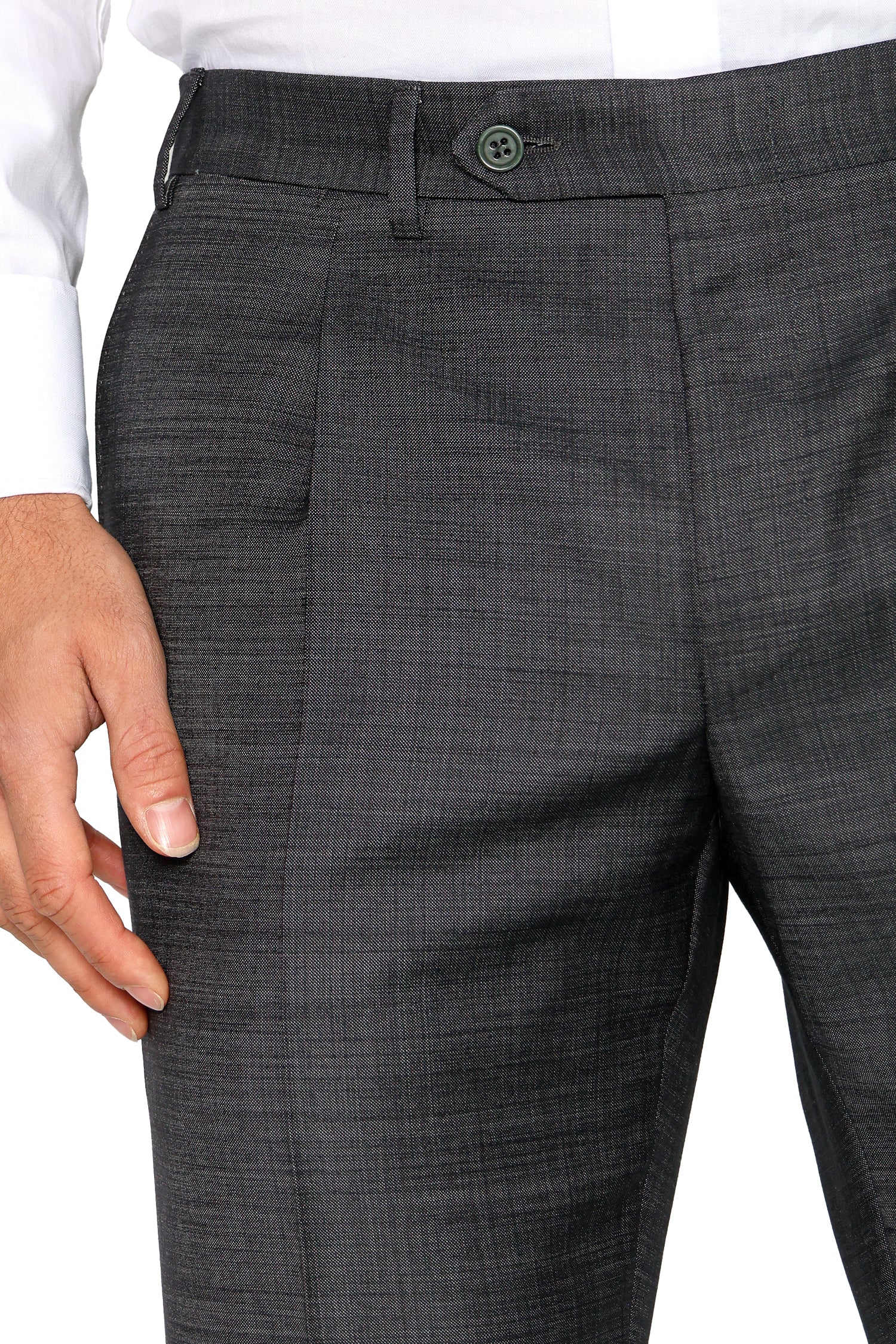 CANALI | Two-Tone 1 Pleat Trousers | Dark Grey