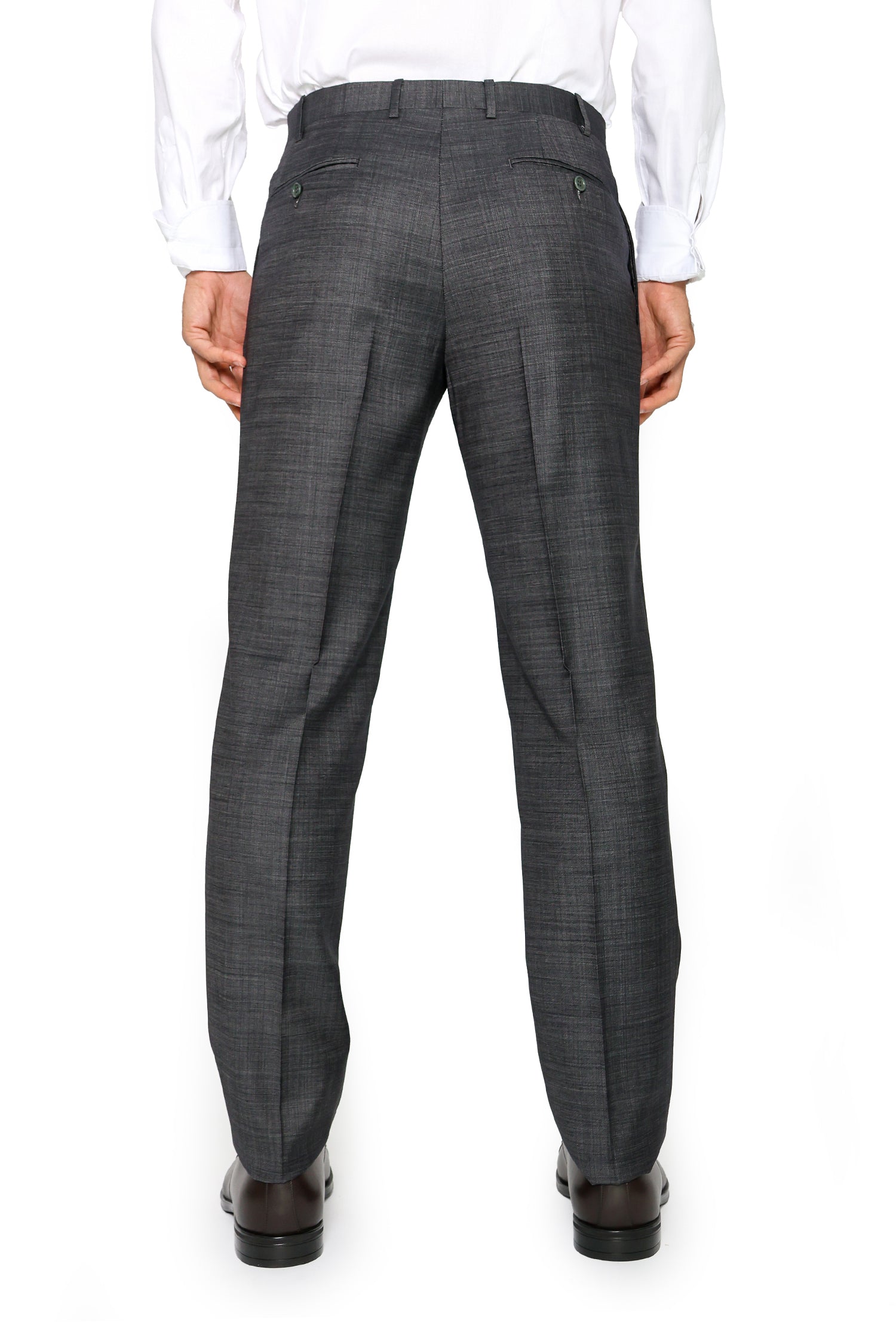 CANALI | Two-Tone 1 Pleat Trousers | Dark Grey