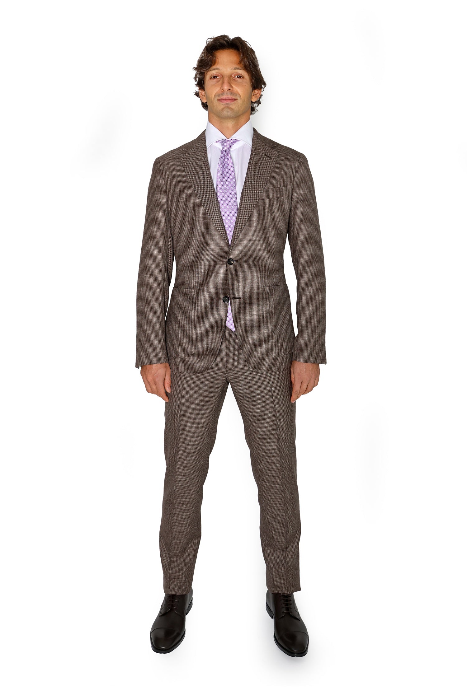 CANALI | Houndstooth Suit | Dark Brown