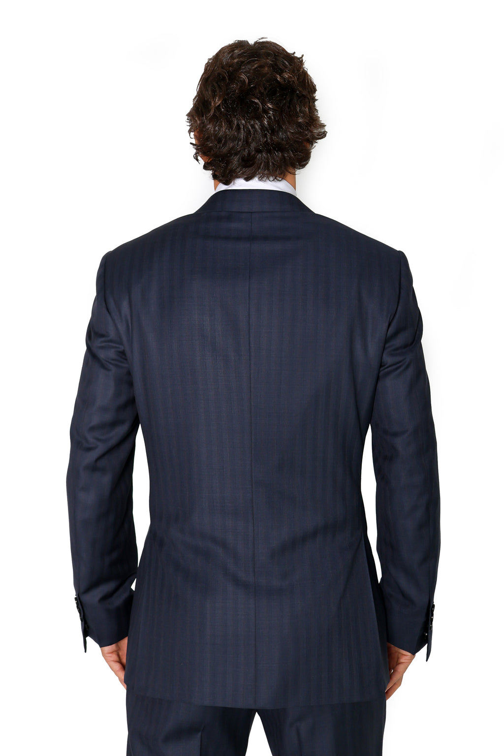 CANALI | Two-Tone Subtle Stripe Suit | Navy & Dark Brown