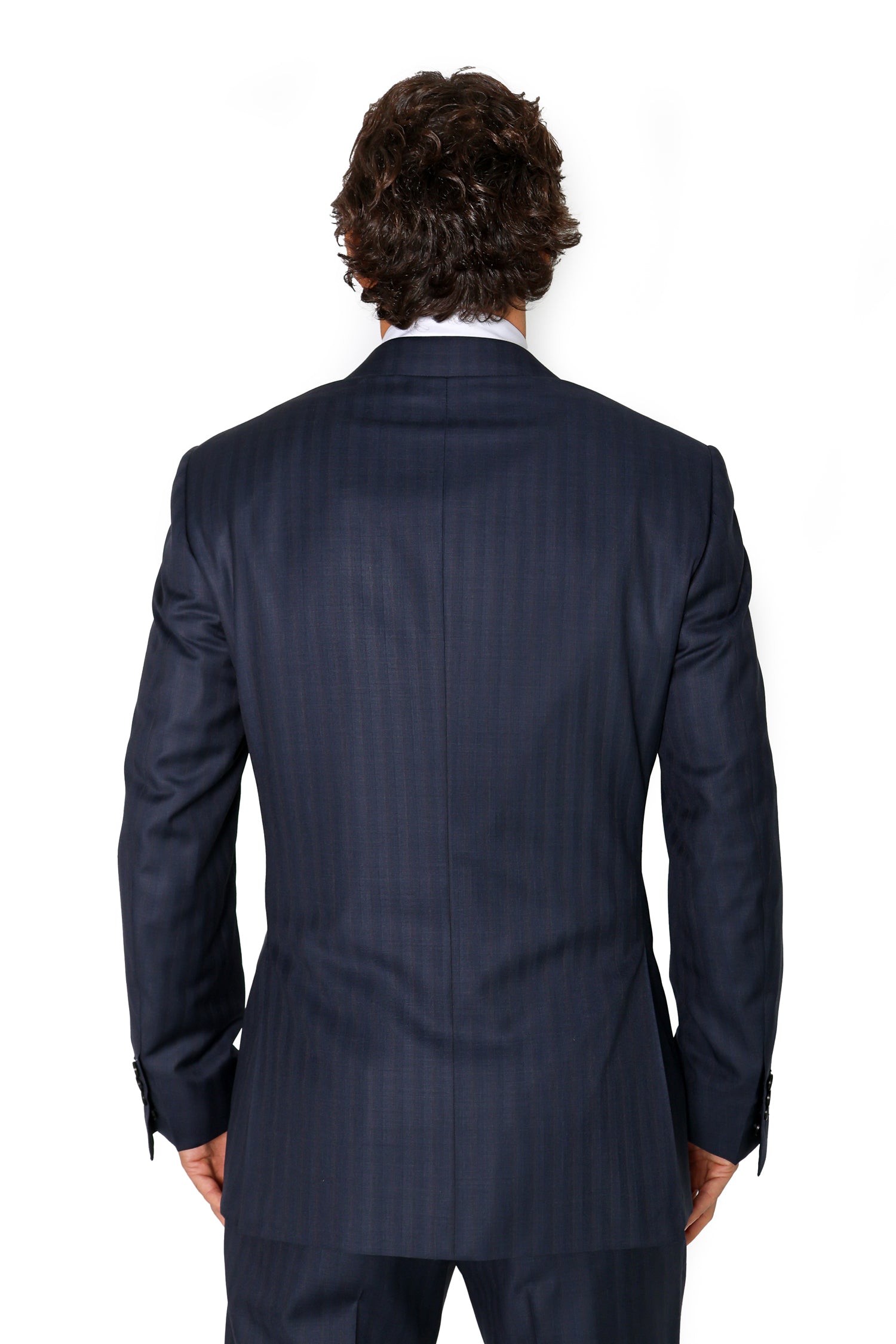 CANALI | Two-Tone Subtle Stripe Suit | Navy & Dark Brown