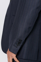 CANALI | Two-Tone Subtle Stripe Suit | Navy & Dark Brown