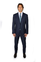 CANALI | Two-Tone Subtle Stripe Suit | Navy & Dark Brown