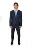 CANALI | Two-Tone Subtle Stripe Suit | Navy & Dark Brown