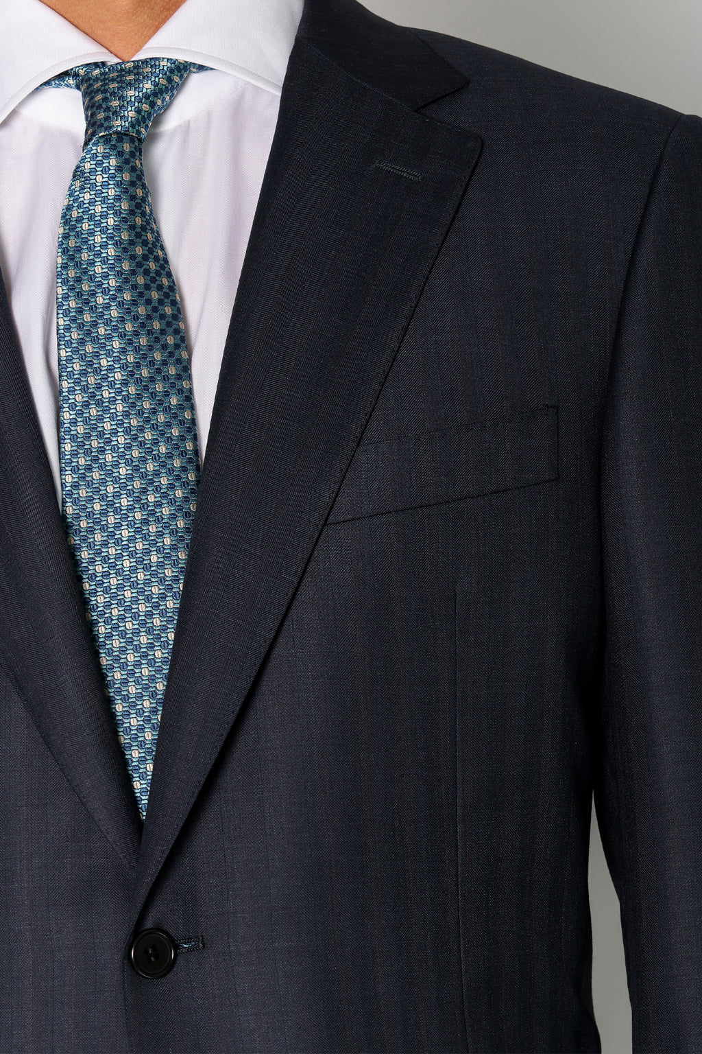 CANALI | Two-Tone Subtle Stripe Suit | Navy & Dark Brown