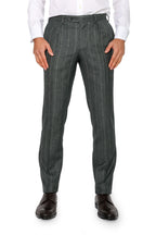 CANALI | 1 Pleat Pinstripe Trousers | Forest Green