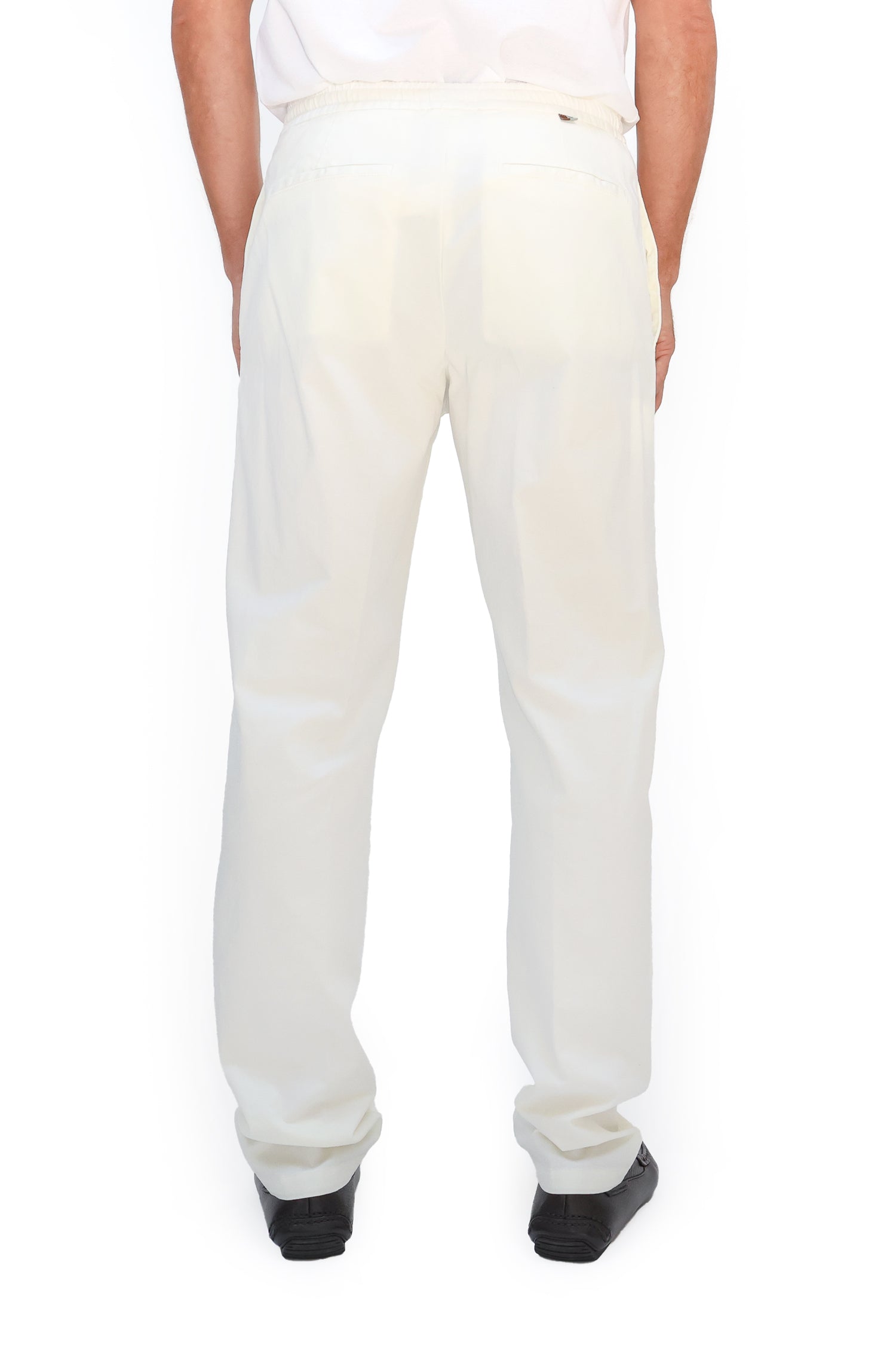CANALI | Cotton Drawstring Trousers | Cream