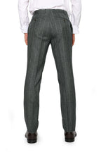 CANALI | 1 Pleat Pinstripe Trousers | Forest Green