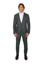 CANALI | Wide Pinstripe Suit | Forest Green