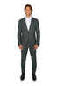 CANALI | Wide Pinstripe Suit | Forest Green