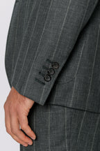 CANALI | Wide Pinstripe Suit | Forest Green