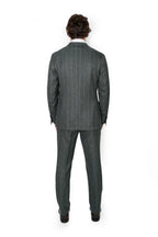CANALI | Wide Pinstripe Suit | Forest Green