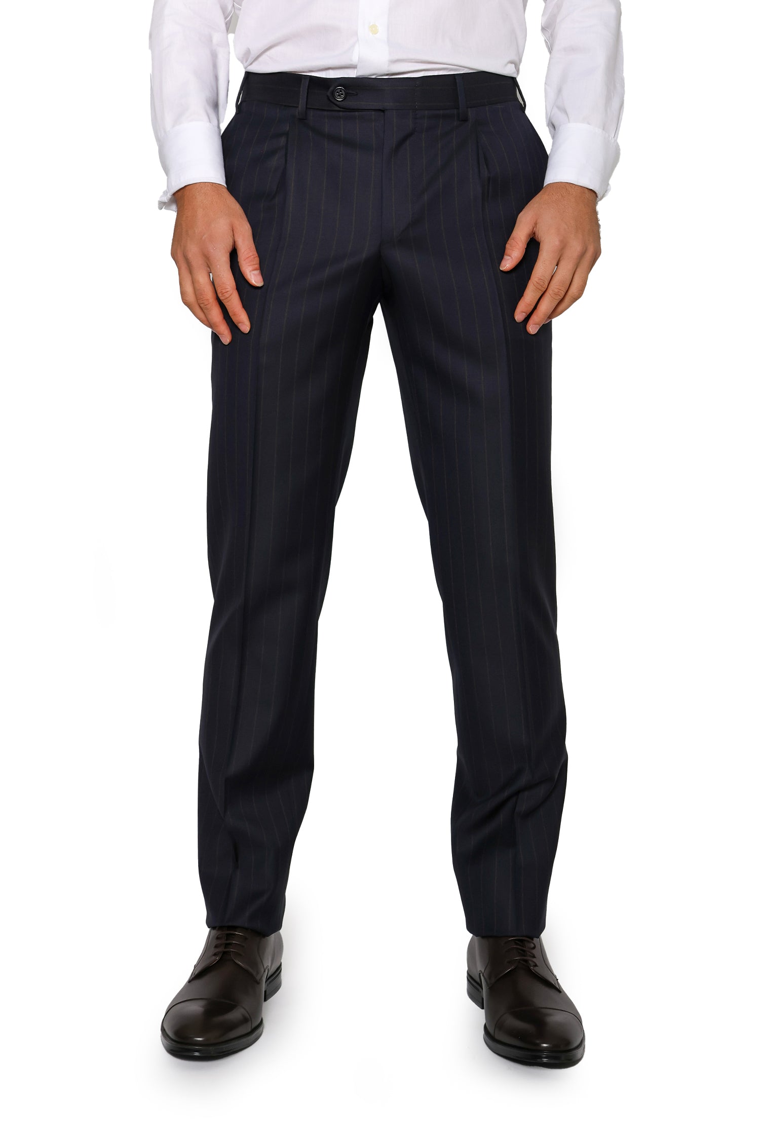CANALI | Choc-Pinstripe Suit | Dark Navy