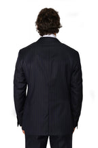 CANALI | Choc-Pinstripe Suit | Dark Navy