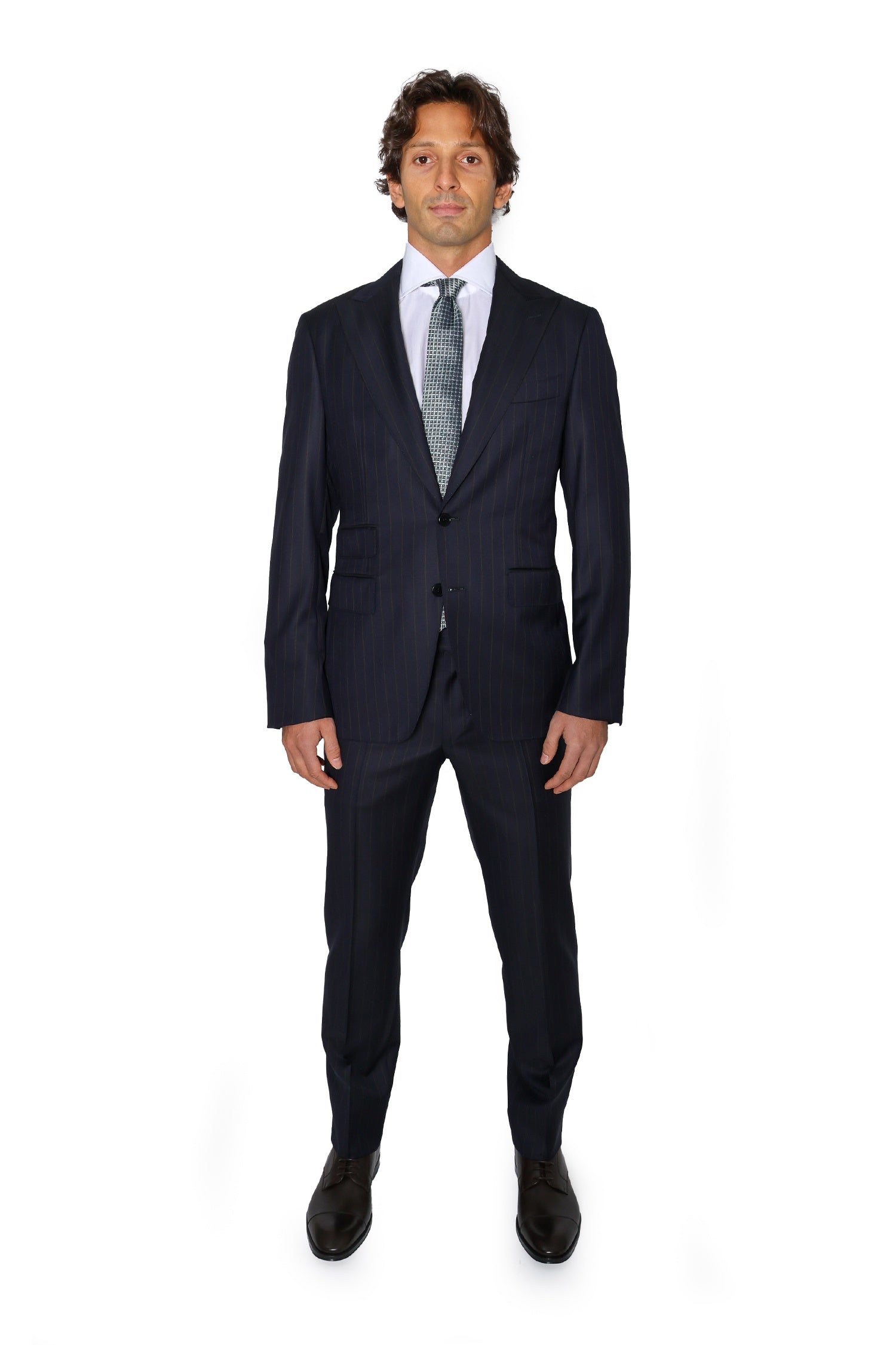 CANALI | Choc-Pinstripe Suit | Dark Navy