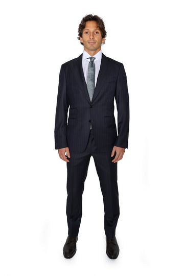 CANALI Dark Navy Choc-Pinstripe Suit