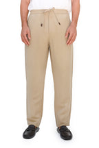 CANALI | Linen & Silk Drawstring Trousers | Taupe