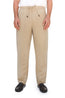 CANALI | Linen & Silk Drawstring Trousers | Taupe