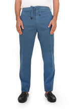 CANALI | Cotton Drawstring Trousers | Teal