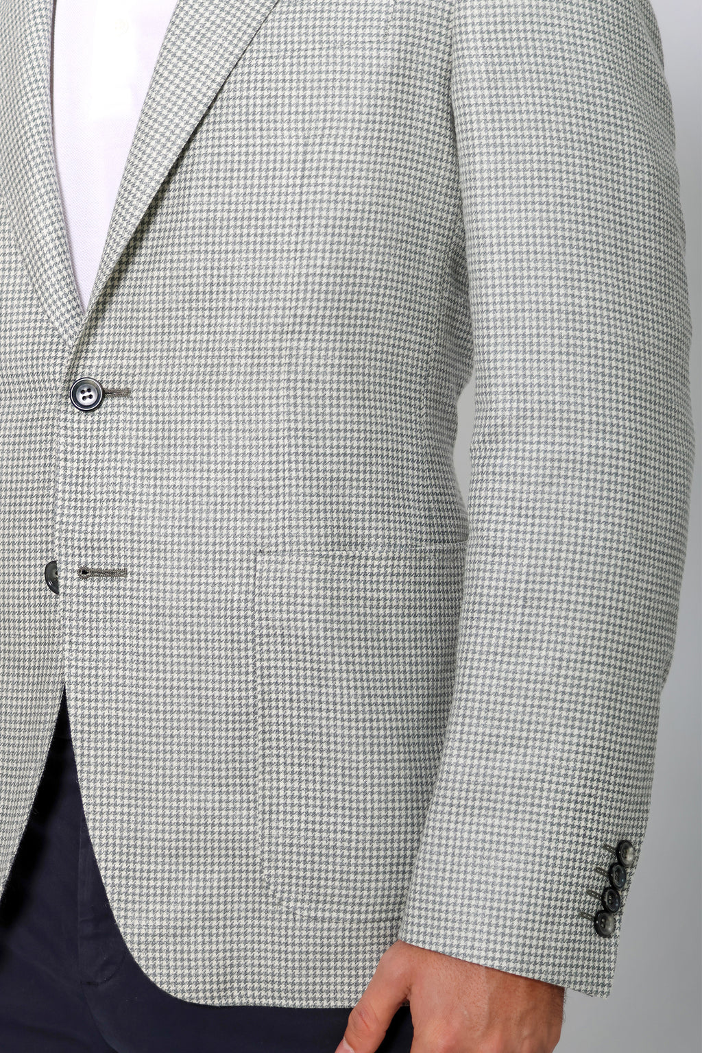 CANALI | Houndstooth Jacket | Green & Cream