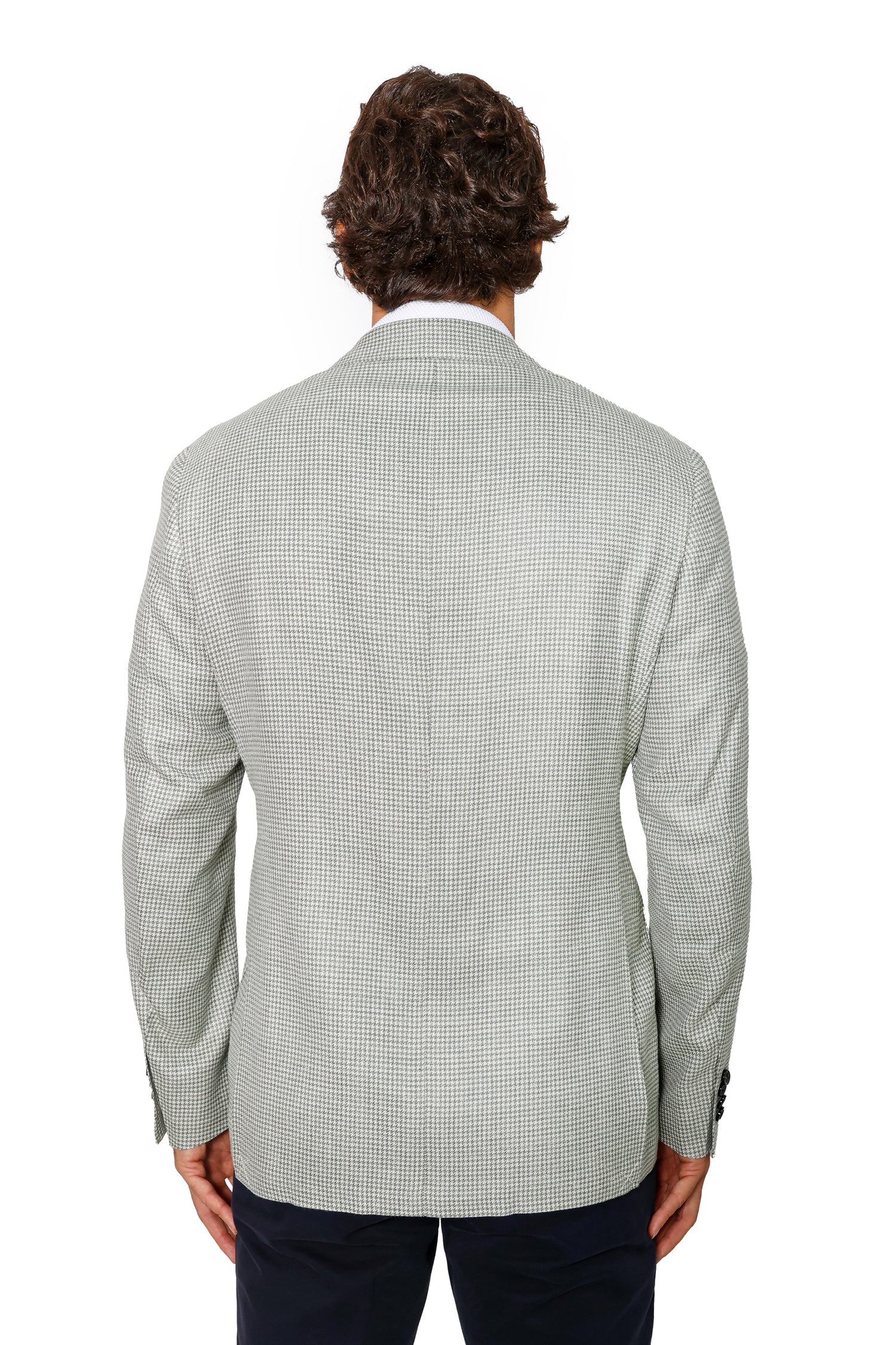 CANALI | Houndstooth Jacket | Green & Cream