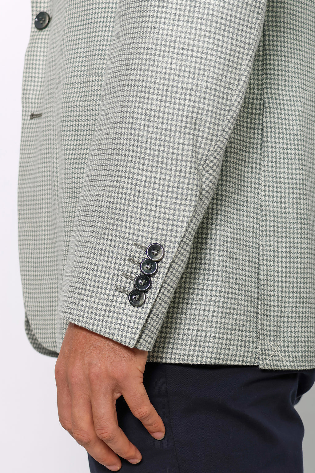 CANALI | Houndstooth Jacket | Green & Cream