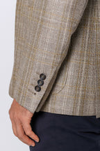 CANALI | Mustard Check Jacket | Golden Brown
