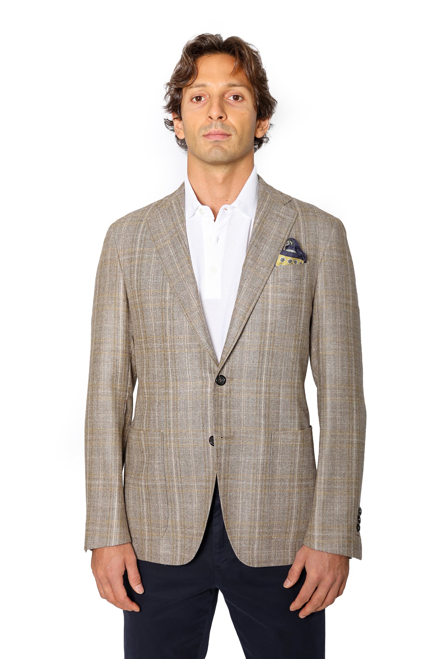 CANALI | Mustard Check Jacket | Golden Brown