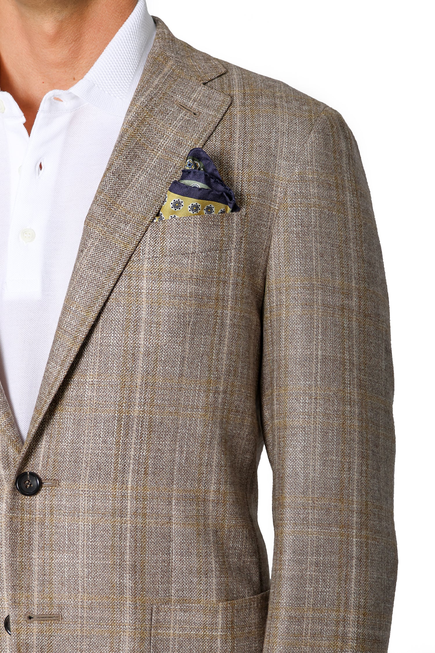 CANALI | Mustard Check Jacket | Golden Brown