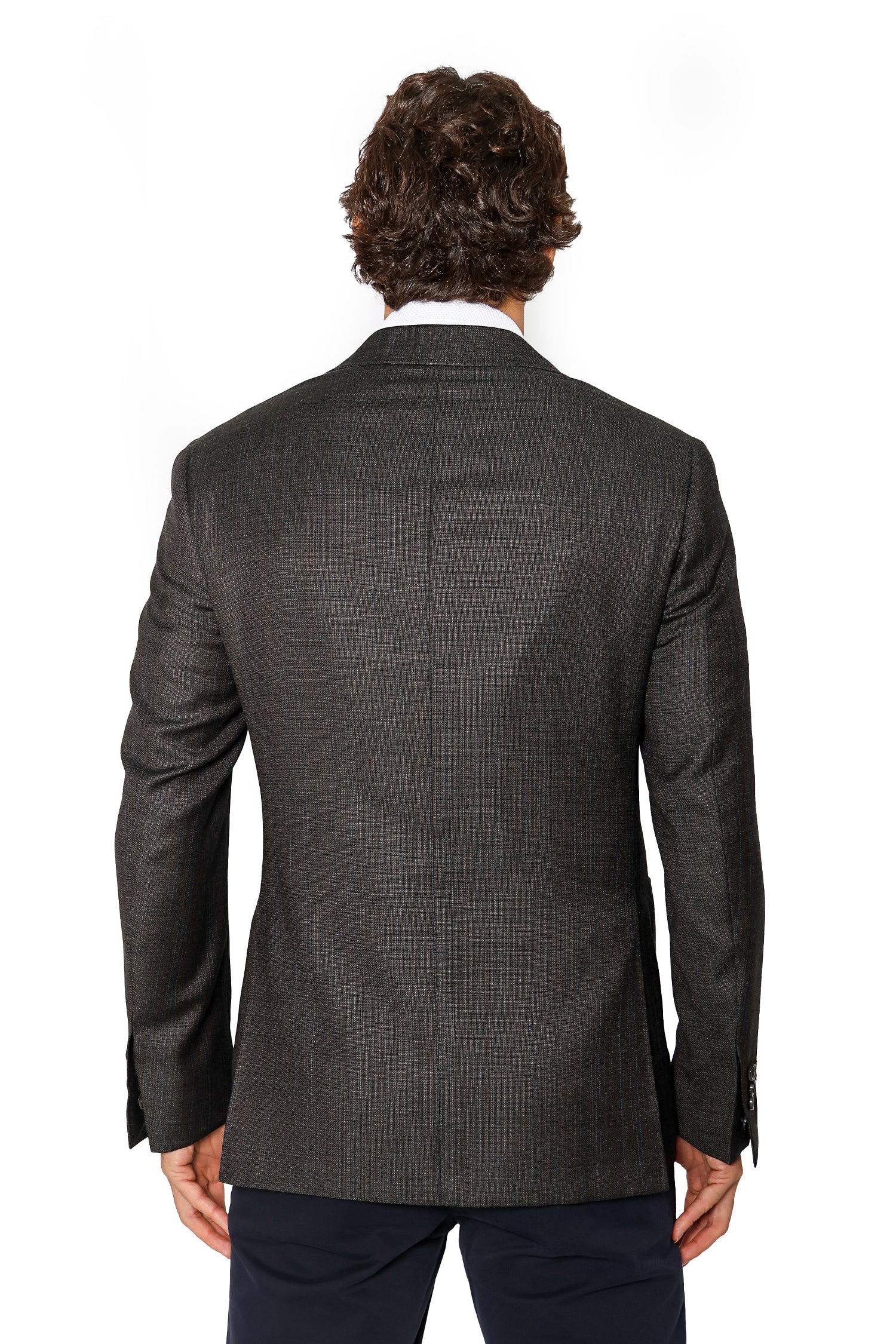 CANALI | Subtle Blue Check Jacket | Chocolate