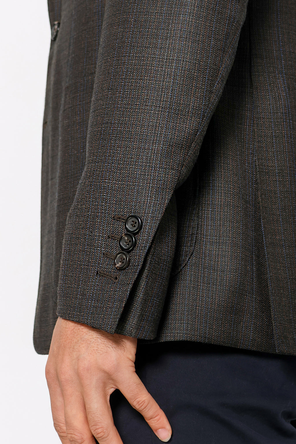 CANALI | Subtle Blue Check Jacket | Chocolate