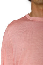 CANALI | Exclusive Wool-Silk Crew Neck Knit | Rose