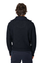 CANALI | Zipped Collar Knit | Dark Navy
