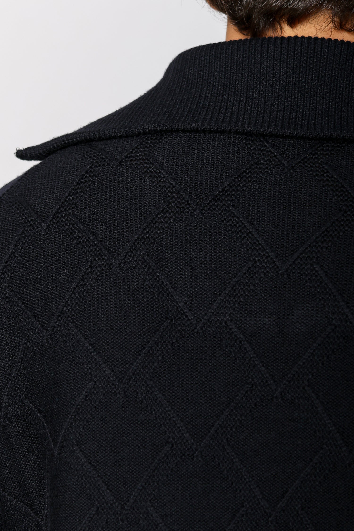 CANALI | Zipped Collar Knit | Dark Navy