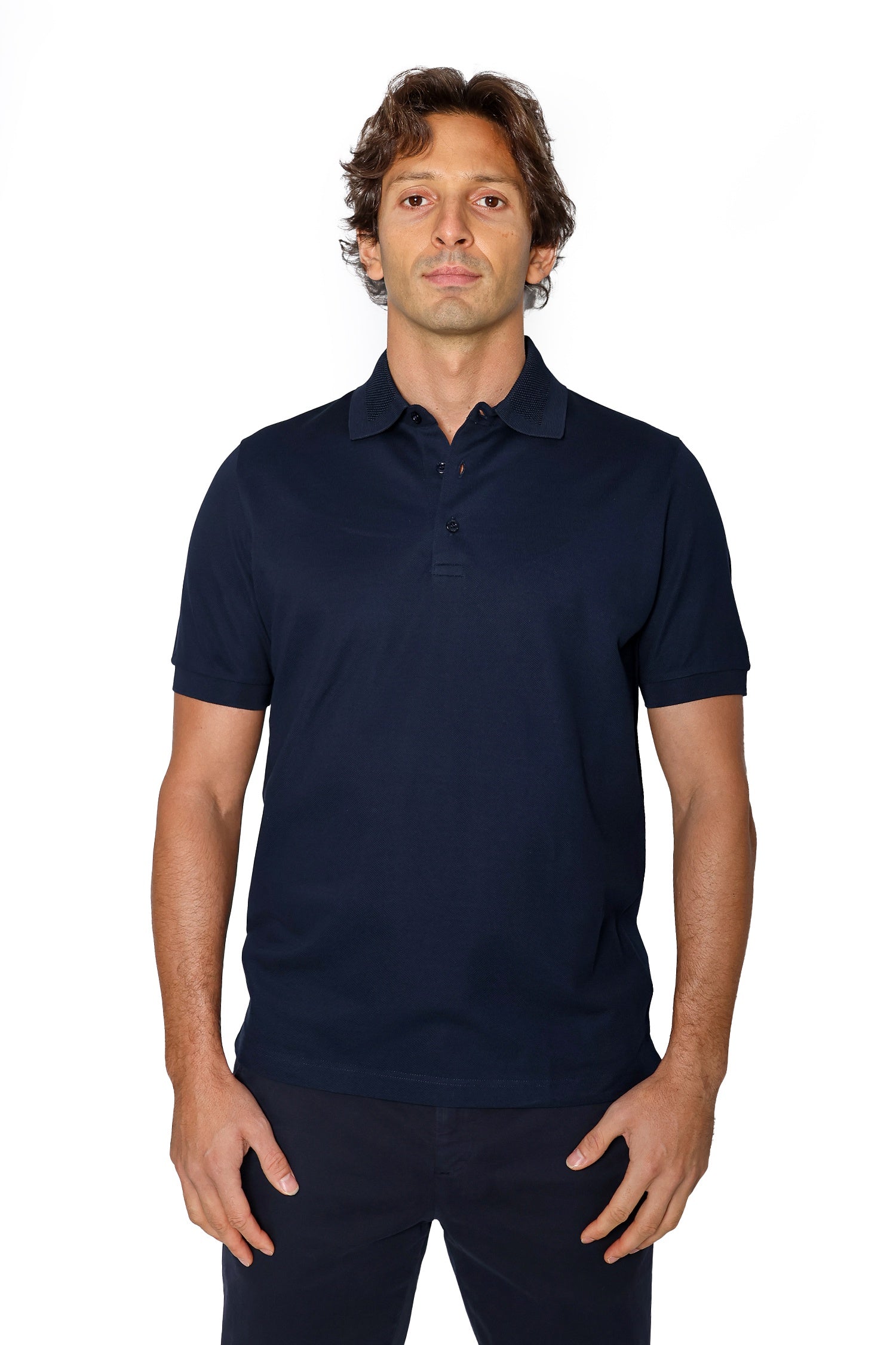CANALI | 3-Button Polo | Navy