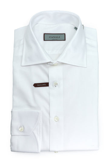 CANALI White Regular Fit Twill Shirt
