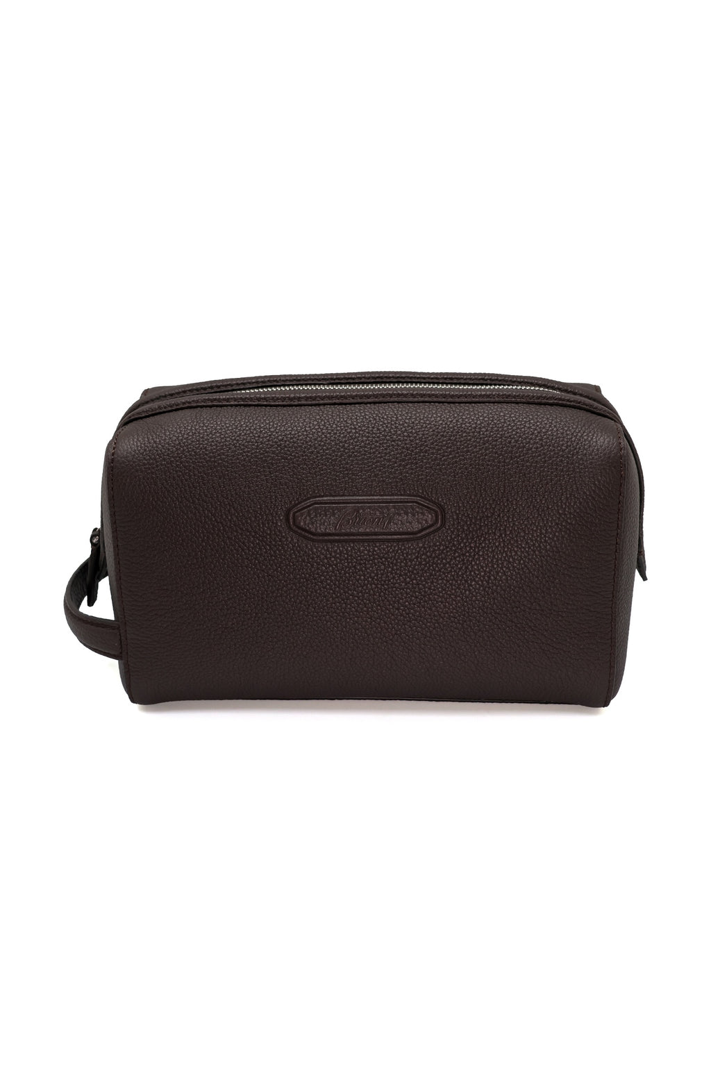 BRIONI | Leather Washbag | Dark Brown