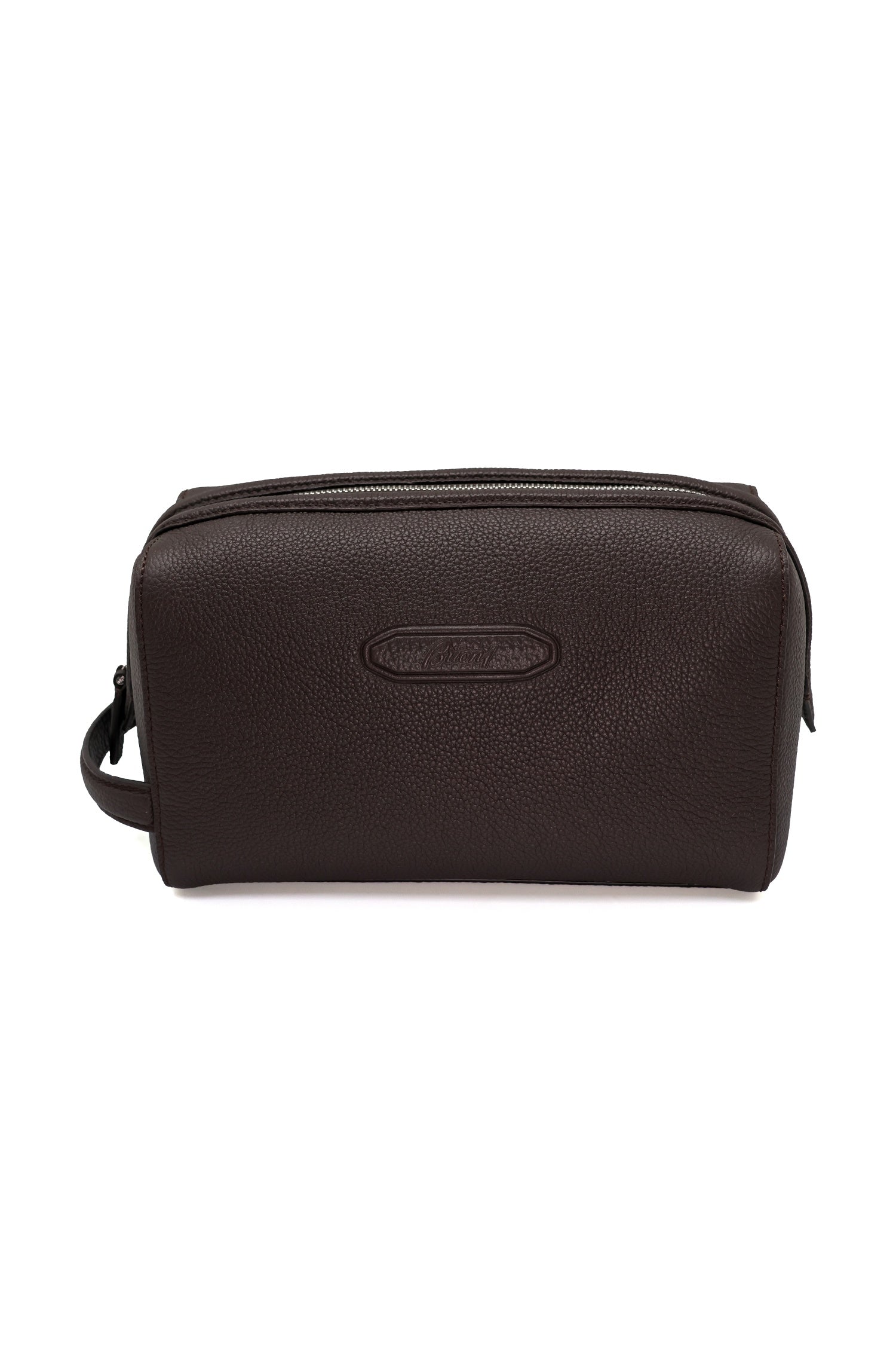 BRIONI | Leather Washbag | Dark Brown