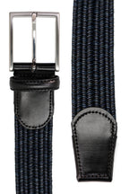 CANALI | Elasticated Two-Tone Belt | Navy & Black